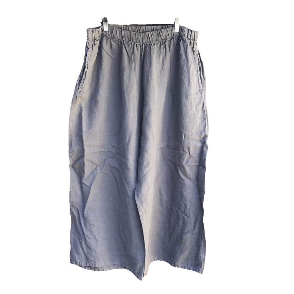 Bryn Walker Gray Linen Balloon Pants Women's XL Made in USA 35x25